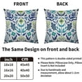 thumbnail image 4 of Navy Blue Teal Floral Pillow Covers 18x18 Set of 2 Summer Light Blue Lime Green Flower Leaves Block Print Decorative Throw Pillow Cases Outdoor Farmhouse Decoration for Sofa Couch Bed, 4 of 6