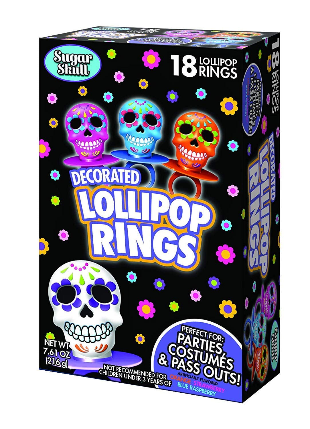 Halloween Day of the Dead Sugar Skull Lollipop Rings Two Boxes (total