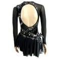 thumbnail image 4 of LIUHUO Customizable Black Spandex Ice Skating Dress with Diamond Embellishments Open Back Design Women Girls, 4 of 8