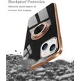 thumbnail image 6 of Compatible with iPhone 14 Plus 5g Case Slim Thin with Ring Stand Metal Electroplated Soft Flexible Tup Frame Full Body Shock-Absorption Bumper Hard Back Mobile Cover-Black, 6 of 9