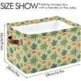 thumbnail image 4 of Coolnut Cartoon Sea Turtles Storage Basket Foldable Storage Bin, Canvas Rectangular Storage Basket with Leather Handles for Home Closet & Office Decor Gifts, 4 of 7