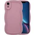 thumbnail image 2 of for iPhone XR Case 6.1 Inch Curly Wave Frame Phone Case Cute Design Color Aesthetic Phone Case Soft TPU Shockproof Protective Bumper Case Cover for Girls, Lavender Purple, 2 of 12