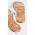 thumbnail image 3 of Tory Burch Women's Miller Sandals with Rivits + Handtack Stitch, Silver/Natural, 9 Medium US, 3 of 4