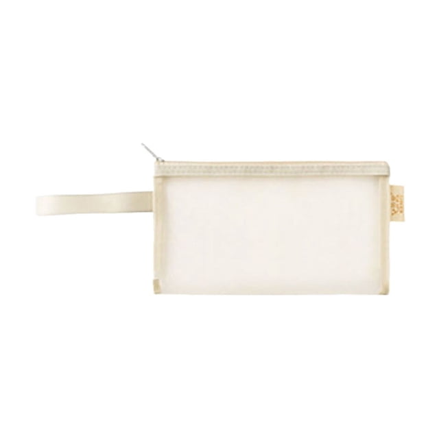 Mesh Storage Bag with Zipper Large Capacity Transparent Nylon Handheld Stationery Toy File Organizer A4 Size 35 cm x 25 cm