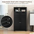 thumbnail image 4 of CZMJY Bathroom Storage Cabinet, Freestanding Bathroom Cabinet Organizer with Open Shelf, 2 Adjustable Drawers & 2 Doors, Wooden Floor Cabinet for Bathroom, Living Room, Entryway (Black), 4 of 9