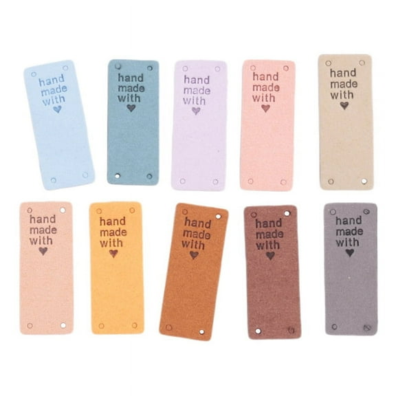 50Pcs Handmade PU Leather Tags Handmade with Love PU Labels Faux