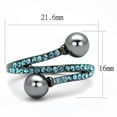 thumbnail image 2 of IP Light Black (IP Gun) Stainless Steel Ring with Synthetic Pearl in Gray for Women Gray Stone Color Style TK3204 Size 5, 2 of 4