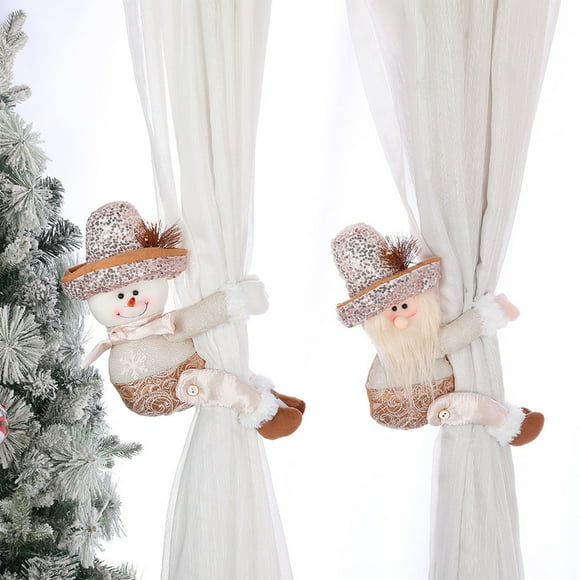 Hebilla de Cortina para Muñeca Navideña, Adorno de Muñeco de Nieve de Papá Noel, Decoración para Árbol de Navidad, Colgante