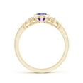 thumbnail image 2 of Angara Natural 0.8 Ct. Tanzanite with Diamond Vintage Inspired Ring in 14K Yellow Gold for Women (Ring Size: 12), 2 of 9