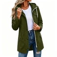 thumbnail image 2 of Staron Women's Hooded Jacket Waterproof Long Sleeve Lightweight Rain Jacket Hooded Windbreaker with Pockets for Outdoor L, 2 of 5