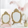 thumbnail image 1 of pitrice Retro Style Embossed Resin Golden Makeup Mirror Tabletop Dresser Mirrors, 1 of 8
