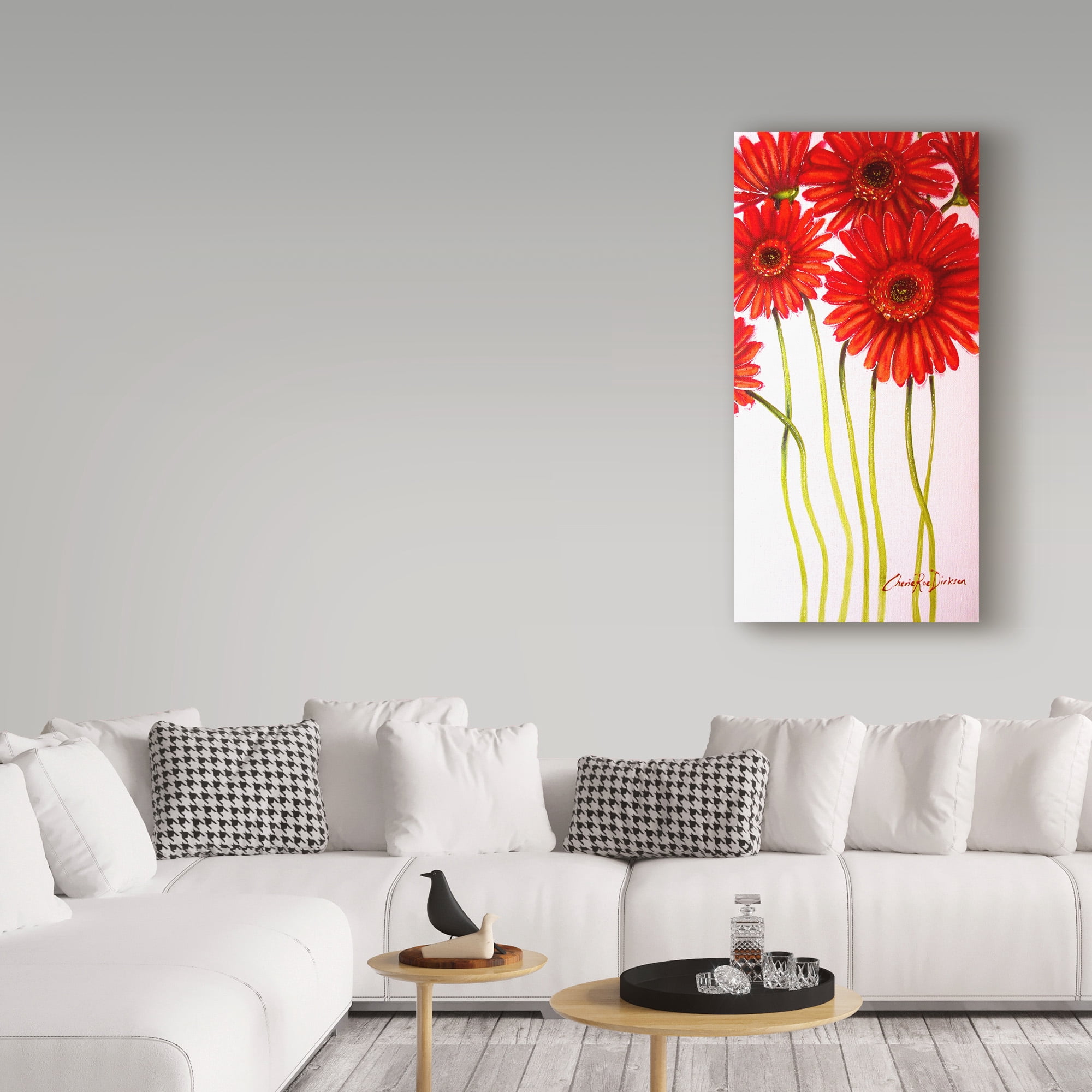 Trademark Fine Art 'Red Gerberas 1' Canvas Art by Cherie Roe Dirksen