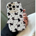 thumbnail image 2 of Cute Kawaii Black Cat Bow Flowers Wavy Frame Hard Phone Case Compatible with iPhone Case (White,iPhone 15 Pro Max), 2 of 6