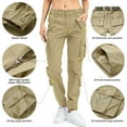 thumbnail image 2 of POENTAB Cargo Pants for Women Cotton Work Pant Hiking Trousers with 8 Pockets(No Belt), 2 of 8