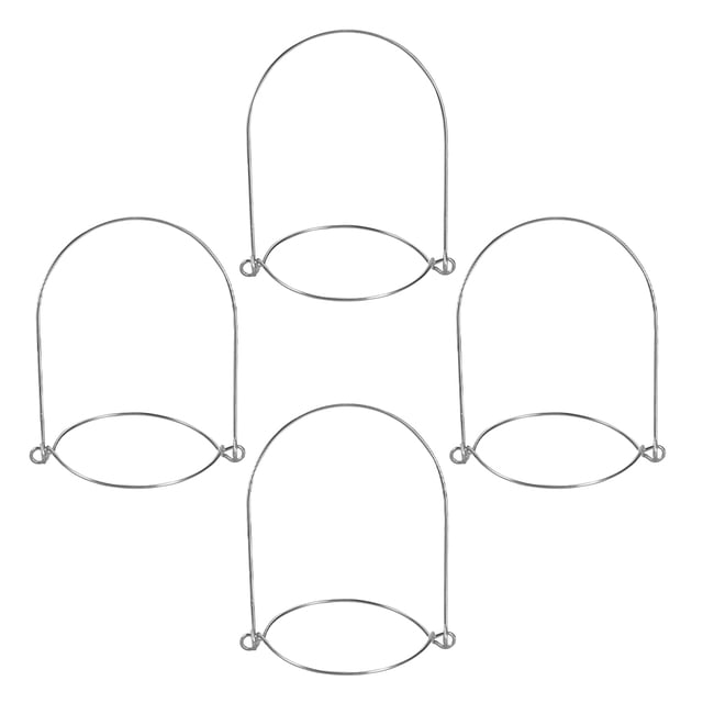 HAMPPLIES 4Pcs Ergonomic Stainless Steel Mason Jar Hanglers with Wire Handle for Kitchen Organization