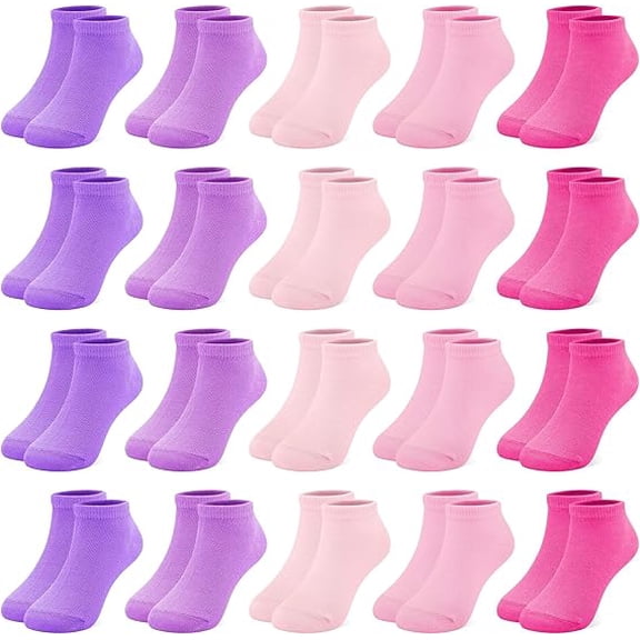 GENTABY 20 Pairs Toddler Girls Ankle Socks, Low Cut Short Soft Socks for Girls Kids Children Aged 1-13