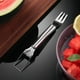 thumbnail image 5 of Herramienta cortadora de sandía 2 en 1 de acero inoxidable | Tenedor de frutas de molino de viento | Diseño plegable portátil | Resistente a la oxidación | Fácil de limpiar | Corta cubos rápidamente, 5 of 8