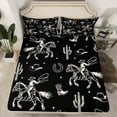 thumbnail image 2 of Feelyou Cowgirl Cowboy Teens Twin Sheet Sets, Western Cactus Plant Twin Fitted Sheet, Hippie Horse Animal Flat Sheet, Breathable Home Decor, 3pcs, 2 of 7