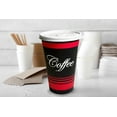 thumbnail image 5 of [200 Pack] 16oz Disposable Paper Coffee Cups with White Flat Lids - For Hot, Cold Drink, Coffee, Tea, Cocoa, Travel, Office, Home, Cider, Hot Chocolate, To go, Compostable, Biodegradable, 5 of 6