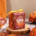 thumbnail image 4 of Thanksgiving Wrapping Paper Roll, Give Thanks Pumpkin Floral Design on Burgundy Background for Autumn, Fall, Harvest Celebrations, Family Gatherings, Thanksgiving Dinner, 17 inches x 32.8 Feet, 4 of 9