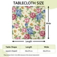 thumbnail image 2 of Square Tablecloth with Elastic Edges 36 * 36 Inch Pioneer Waterproof Rose Floral Print Table Cover Washable Indoor and Outdoor for Party Kitchen Dinner Banquet Patio Picnic, 2 of 6