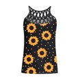 thumbnail image 4 of Cyber&Monday Deals T-Shirts for Women Trendy,Women Summer Floral Tank Tops Loose Casual Sleeveless Tunic Loose Fit Hollow Out Halter Neck Blouse Shirts, 4 of 4
