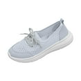 thumbnail image 1 of Zapatillas planas transpirables de malla tejida para mujer, zapatos casuales antideslizantes de moda para caminar, mocasines cómodos de suela suave sin cordones, zapatillas de tenis, 1 of 5