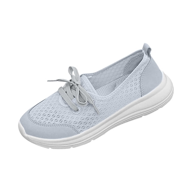 Zapatillas planas transpirables de malla tejida para mujer, zapatos casuales antideslizantes de moda para caminar, mocasines cómodos de suela suave sin cordones, zapatillas de tenis