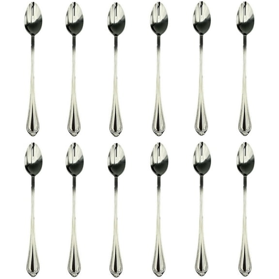 Mikasa Regent Bead 18/10 Stainless Steel Iced Beverage Spoon (Set of Twelve)