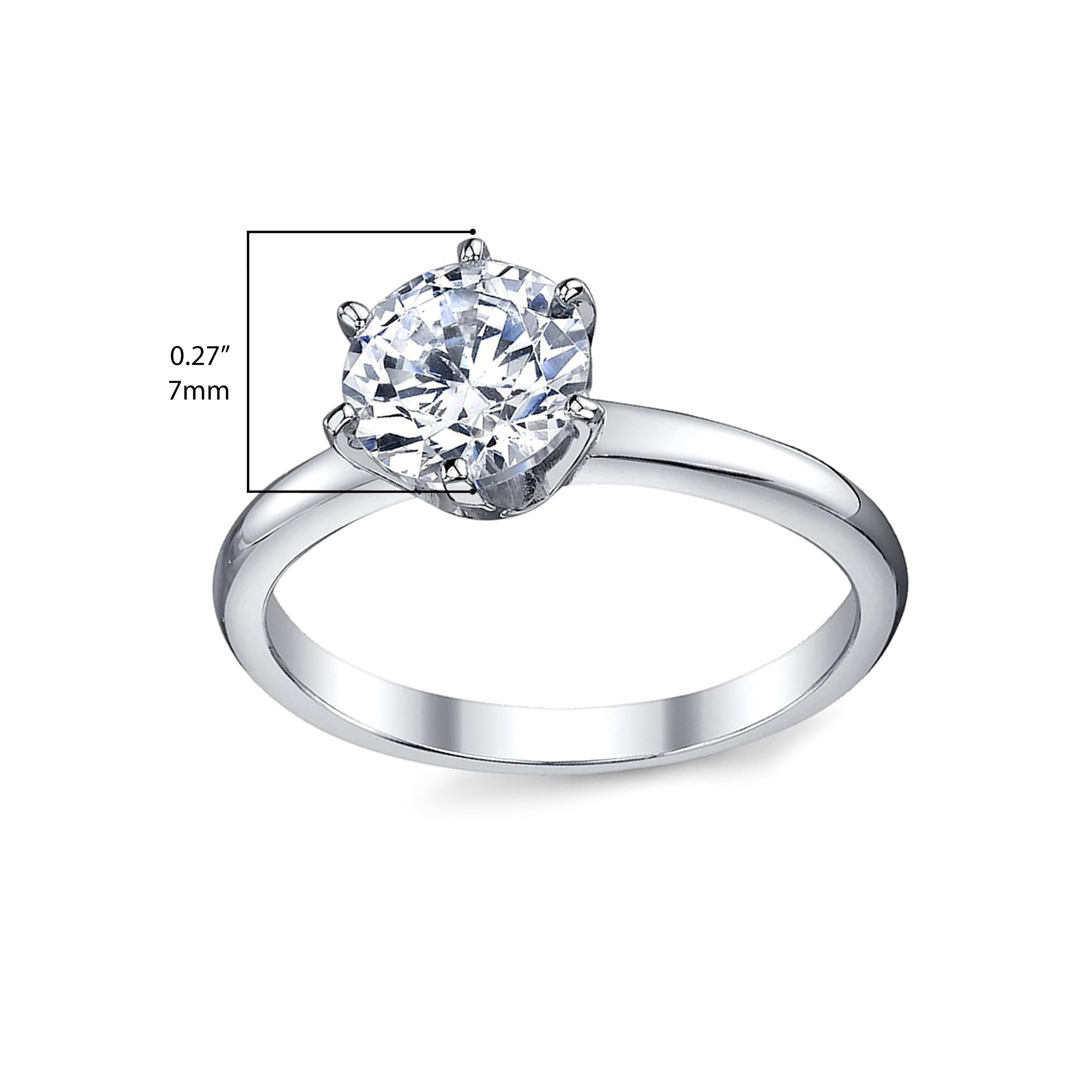 Metal Masters Womens 1.25Ct Round Brilliant Cubic Zirconia Sterling Silver 925 Wedding Engagement Ring 2mm
