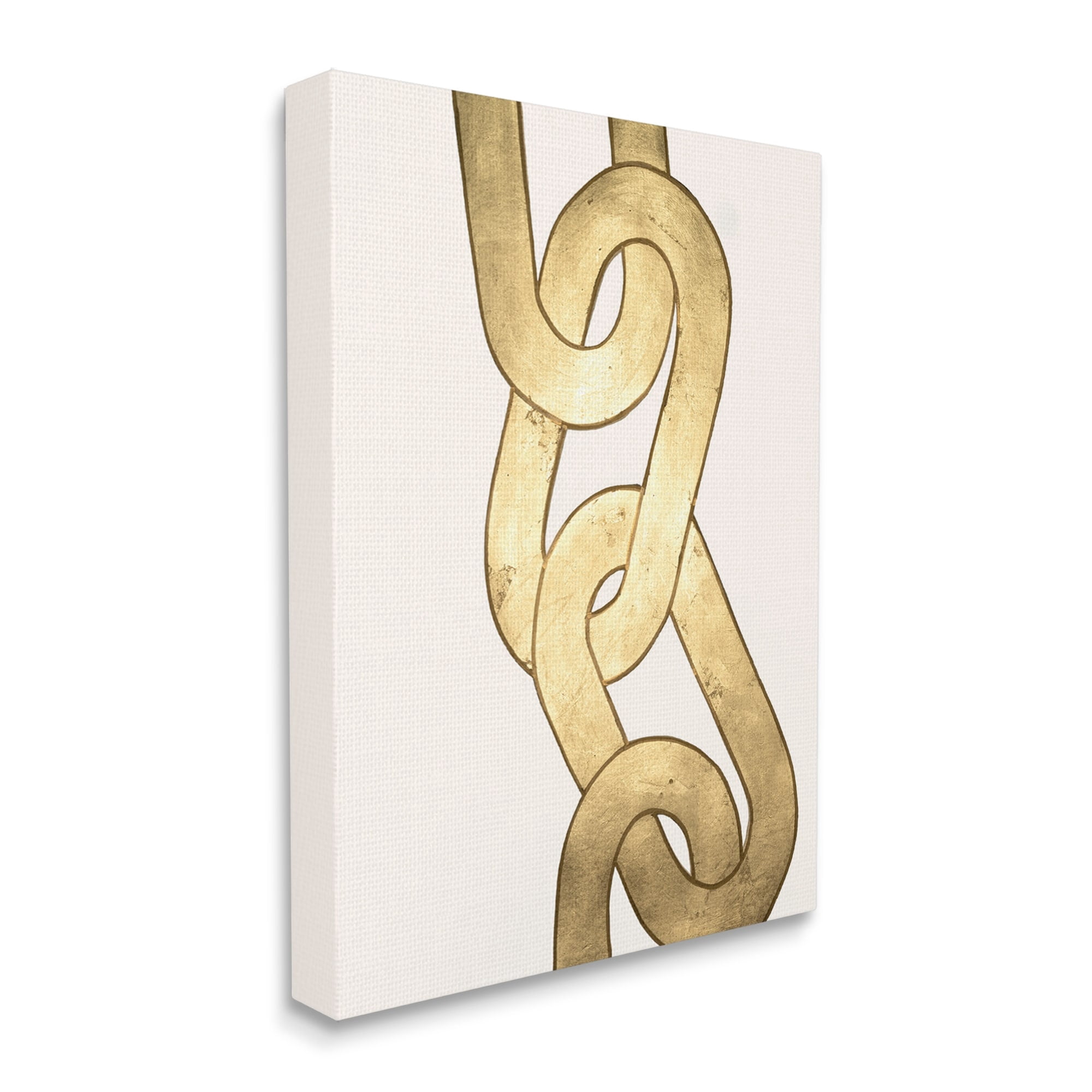 Stupell Industries Modern Chain Links Shapes Abstract Painting Gallery Wrapped Canvas Print Wall Art