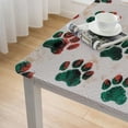 thumbnail image 5 of HAOXIT  Dog Paw Print Square Tablecloth Small Table Cloth Waterproof Table Cover Washable Fabric Wrinkle Resistant Red Emerald Green Tablecloths for Dining Kitchen Party Holiday Dinner 36*36, 5 of 8