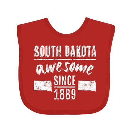 

Inktastic South Dakota Awesome Since 1889 Gift Baby Boy or Baby Girl Bib