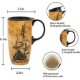 thumbnail image 4 of Topadorn Ceramic Mugs Porcelain Latte Tea Cup Coffee Mug with Lid and Gift Box,17oz.Sailing Ship, 4 of 9