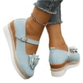 thumbnail image 5 of Norvail Womens Platform Casual Floral Closed Toe Buckle Hollow Out Single Shoes, Comfortable Slip On Spring Summer Walking Flats for Garden Party Travel Daily Wear, 5 of 5