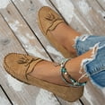 thumbnail image 4 of Womens Penny Loafers Casual Slip on Orthopedic Shoes with Arch Support Round Toe Stitching Tassel Nonslip Moccasin Driving Shoes Khaki Size 9.5, 4 of 6