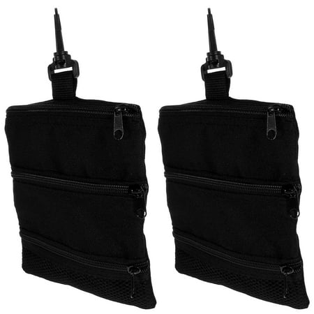BESTYASH Golf Tee Bag 2Pcs Black Multifunctional Storage Kit with Zipper