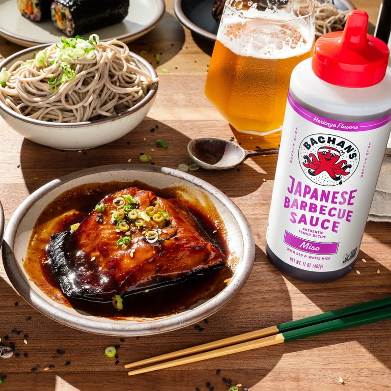 3 pack) Bachan's Miso Japanese BBQ Sauce, 17oz Bottle - Bold