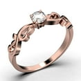thumbnail image 3 of Art Nouvea Twisted 0.50 Carat Round Cut Diamond Moissanite Engagement Ring, Antique Design Wedding Ring in 925 Sterling Silver With 18k Rose Gold Plating, Gift For Her, Promise Ring, Anniversary Ring, 3 of 3