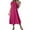 Hot Pink, variant on Horkkom Maxi Dresses for Women V Neck Short Sleeve Summer Dresses Casual Loose Solid Color Long Dresses L