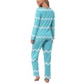 thumbnail image 4 of CLOISE Sleepwear for Women Pajama Set Two Piece Comfortable Long Sleeve Sleepwear Shirts and Soft Lounge Pants Sleep Sets Casual Striped Printed Cute Nightwear, 4 of 6