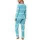 thumbnail image 4 of Puntoco Traje De Manga Larga + Pantalón Con Cuello En V Estampado Informal A La Moda Para Mujer Azul Claro L, 4 of 6