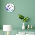 thumbnail image 4 of 14 Inch Wall Clock Battery Operated Silent Clock Decorative for Office, Kitchen, Outdoor, Living Room，Butterfly Purple Flower Multicolor, 4 of 4