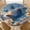 Blue Daisy Butterfly 2, variant on ARTSLION Elastic Tablecloth For Round Tables, Waterproof Tablecover For Up To 60in Round Table, Dining Tablecover For Indoor And Outdoor, Holiday, Blue Gingham Check