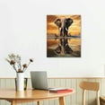 thumbnail image 2 of COMIO Elephant Wall Art Mentality is Everything Wall Decoration Inspiration Elephant Images Wildlife Painting Framework Modern Art Bedroom Bathroom Living Room Office, 2 of 4