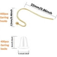 thumbnail image 3 of Yiting French Gold Earring Hooks for Jewelry Making,400pcs Ball Dots Ear Wires with 400pcs Silicone Earring Backs, Fish Hook for Earrings Supplies Findings (Gold), 3 of 5