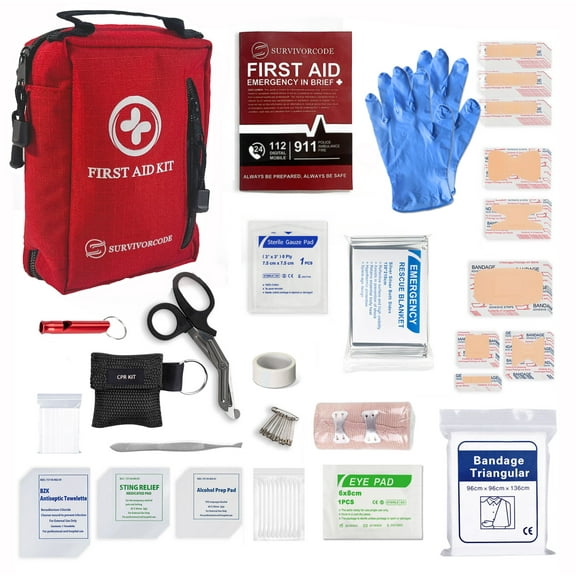 Comprehensive Premium First Aid Kit - Essential Emergency Medical Kit for Trucks, Cars, Camping, Biking, Office, Sports, and Outdoor Emergencies (100 Pieces Set)