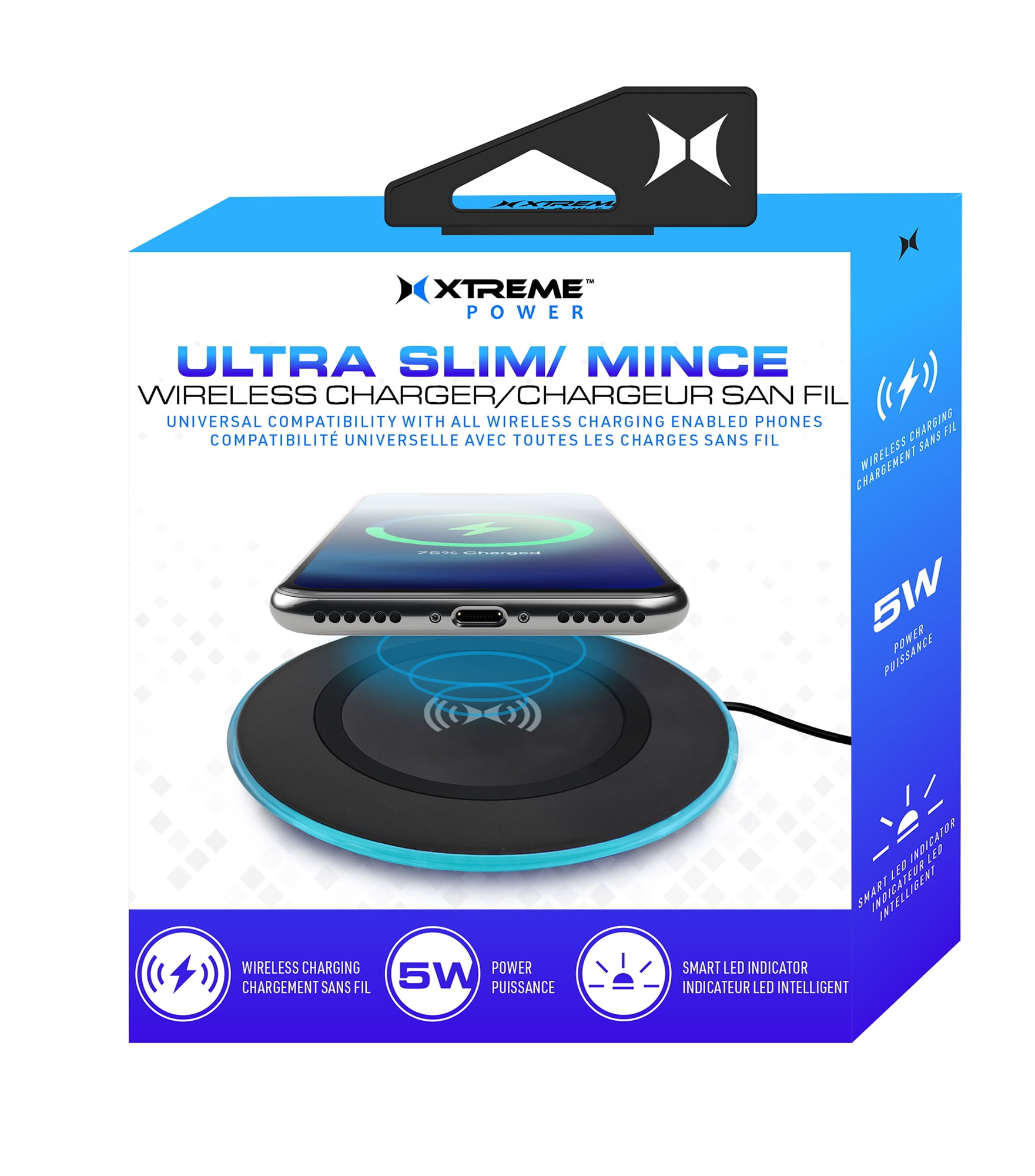 Xtreme UltraSlim 5W Wireless Charger, Works With QIEnabled Devices