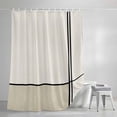thumbnail image 3 of Abstract Modern Minimalist Art Shower Curtain for Bathroom, Lines Color Burlap Splicing Waterproof Shower Curtains Washable Quick Dry with Hooks Bathtub Curtains 36x72IN, 3 of 9