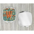thumbnail image 4 of Letter W Flowers Retro Blue Compact Mirror CJ2012-WSCM, 4 of 4
